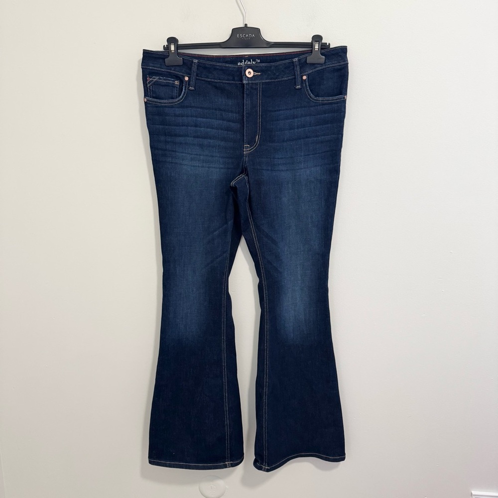 Edgely Dark Wash Mid Fit Flare Jeans